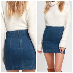Free People Modern Femme Denim Skirt